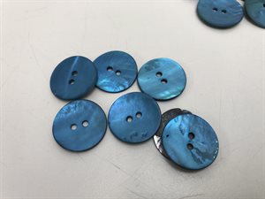 Farvet perlemorsknap - mat ocean blue, 20 mm